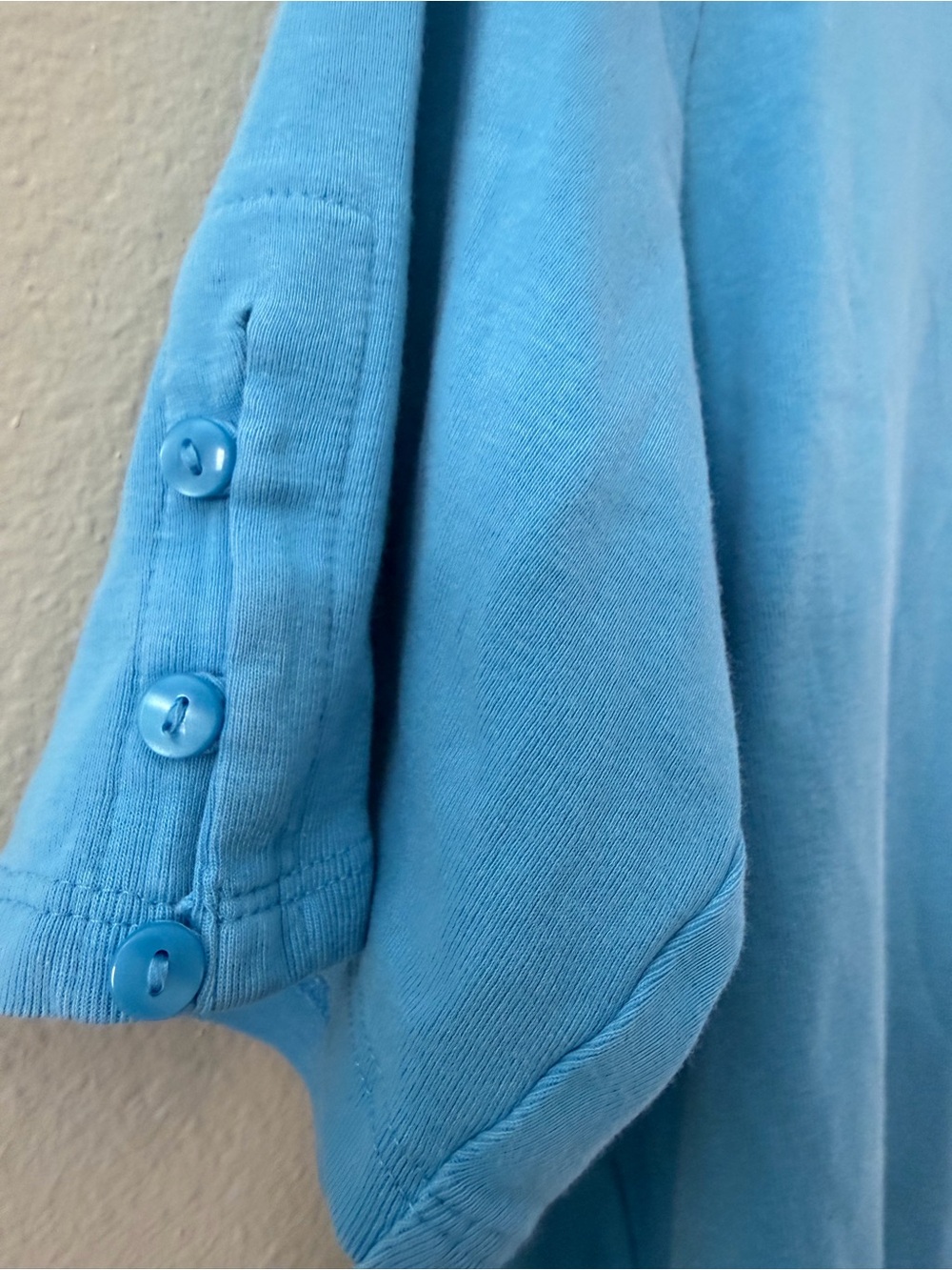 Chico's Scoop Neck Short Sleeve Tee in Bright Blue - Picture 3 of 5